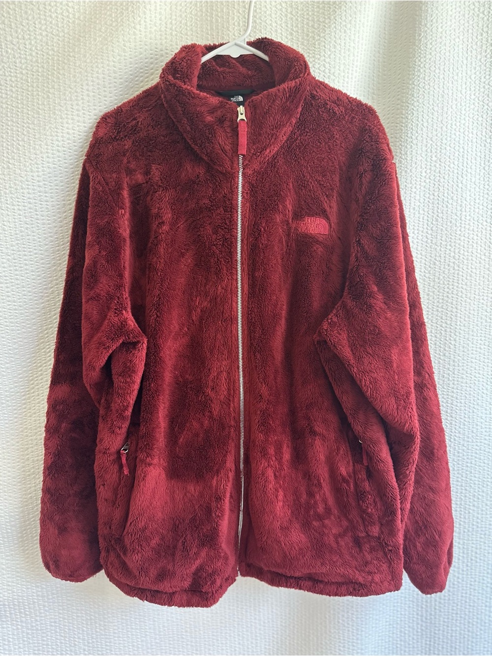 The North Face Osito Burgundy Red Fleece Full Zip Jacket Women's XXL Teddy Cozy